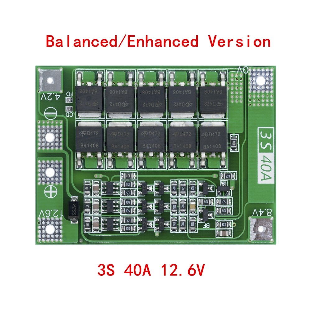 3S 11.1V 12.6V 40A Protection Board Balance BMS For 18650 Lithium Battery G4C9