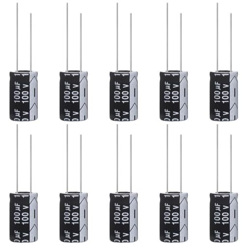 100uF 100V 10x16mm Electrolytic Capacitor 100 UF MFD 100 Volt 0.39×0.63in Alu…