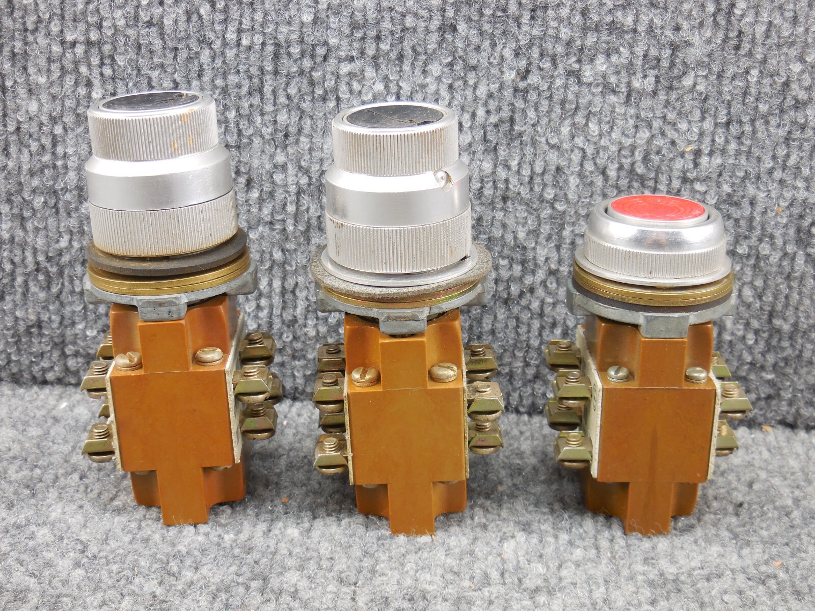 Lot of (3) Clark PBT Contact Block Pushbutton Switches