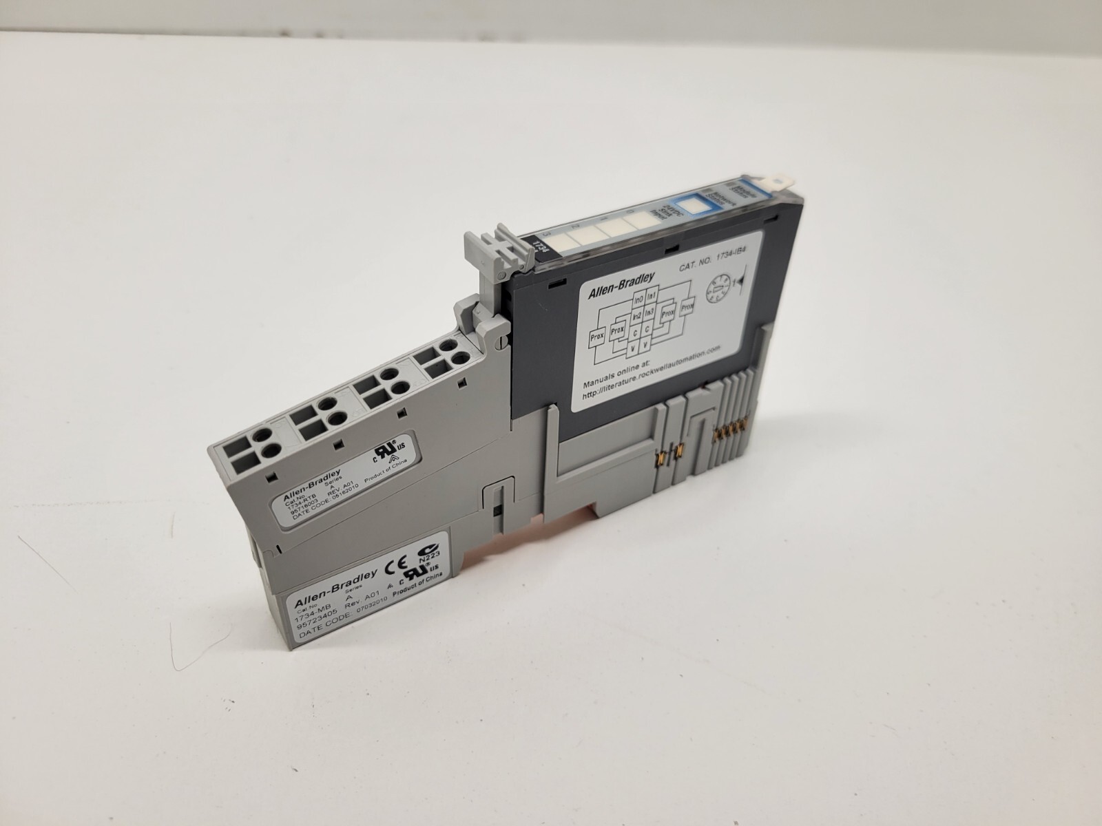 GOOD USED! ALLEN-BRADLEY 24VDC SINK INPUT MODULE W/ BASE 1734-MB 1734-IB4