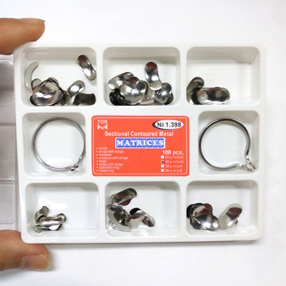 Dental Sectional Contoured Matrices Matrix Ring Clamp Wedges springclip TOR VM