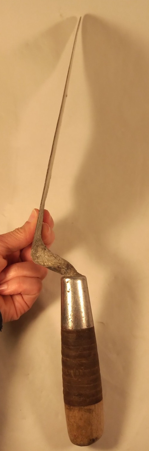 Vintage W Rose Brick Trowel 15in Leather Wrapped Handle Sharon Hill PA