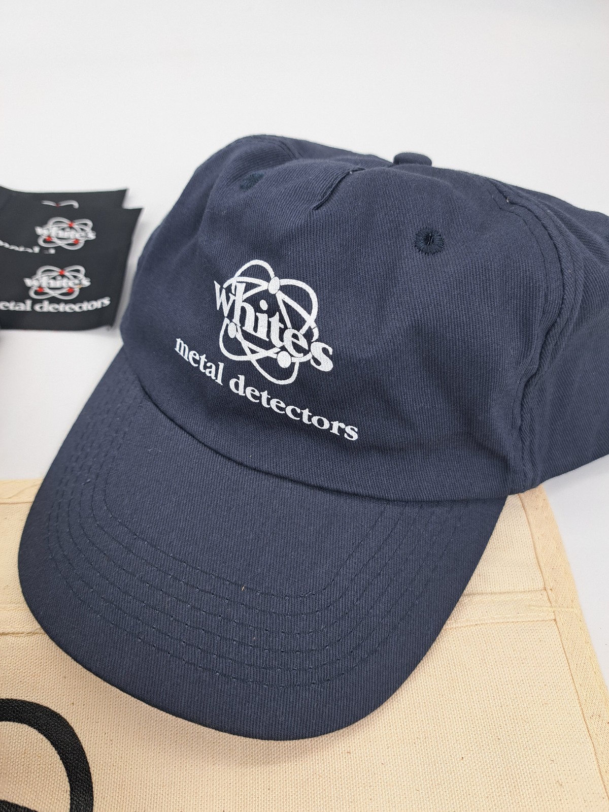 White’s Metal Detector Merchandise Lot: Adjustable Headphones, Hat, Charger, +++