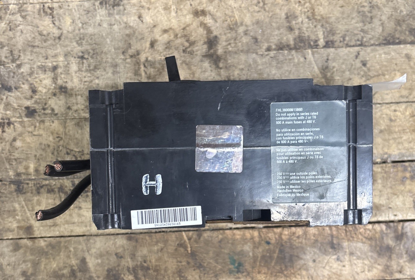 OEM Genuine Square D FH 3 Pole 100 Amp 240 Volt Molded Case Switch, X1345030703