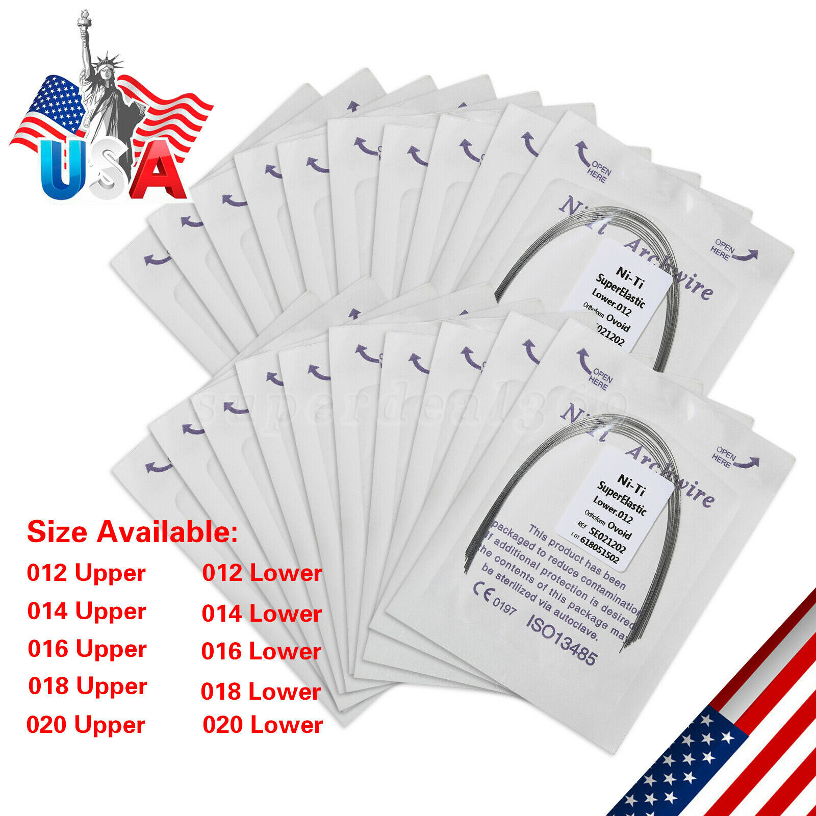10pcs/pack Dental Orthodontic Super Elastic Niti Arch Wire Round Natural Form OM