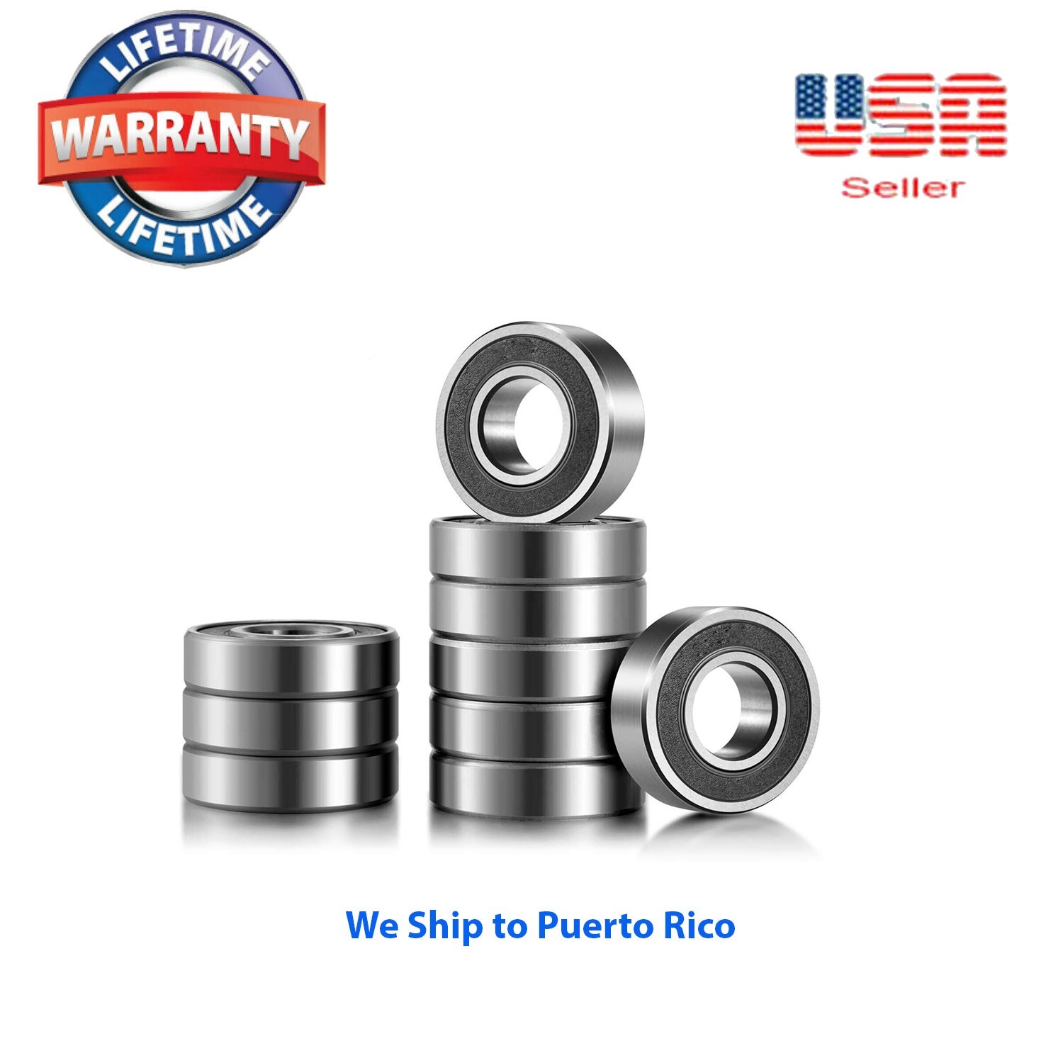 10 PCs 6005-2RS Premium Rubber Seal Ball Bearing C3 EMQ, 25x47x12, 6005rs