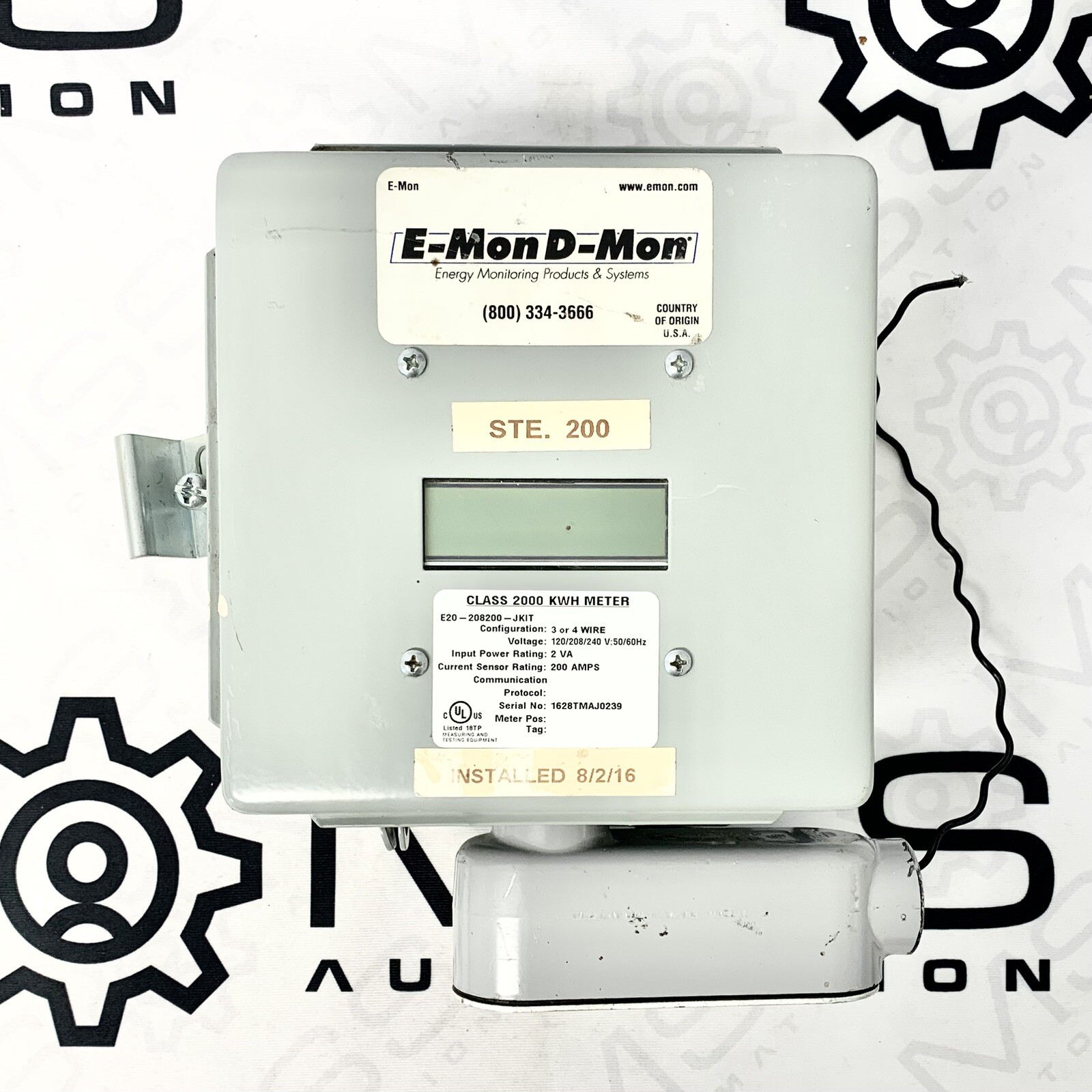 E-Mon E20-208200-J-KIT Class 2000 kWh Submeter 208V 200A (Panel Only)