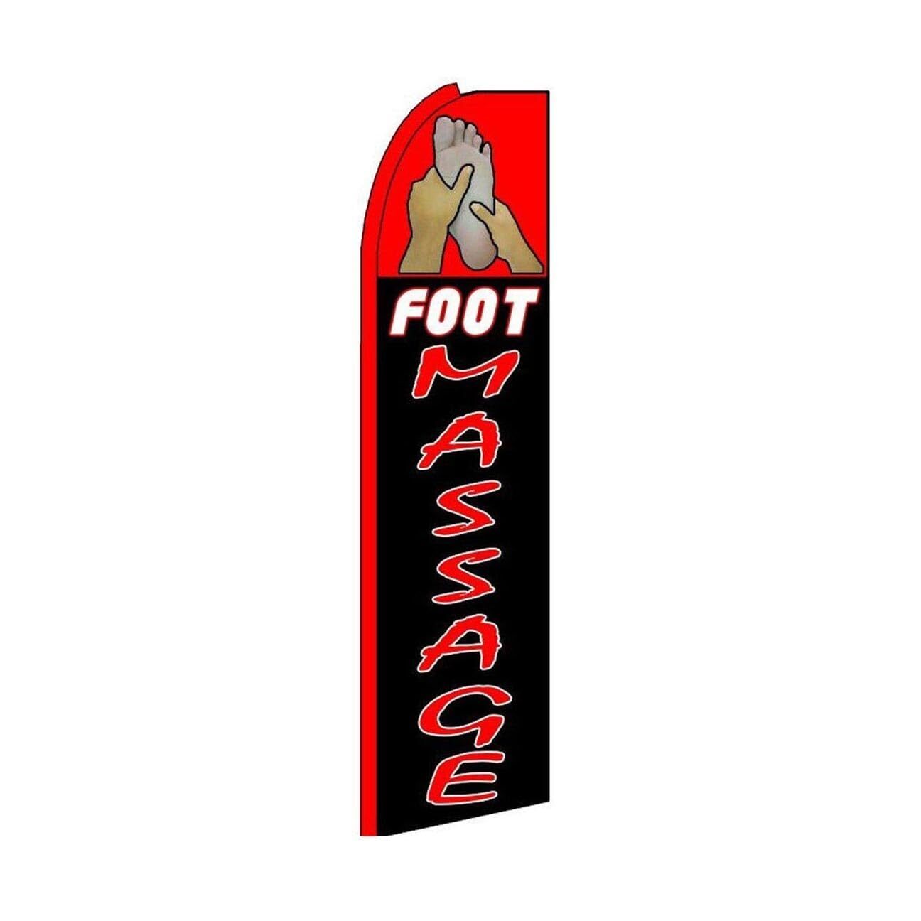 Foot Massage Swooper Flutter Feather Flag | 3ft W x 11.5ft Tall
