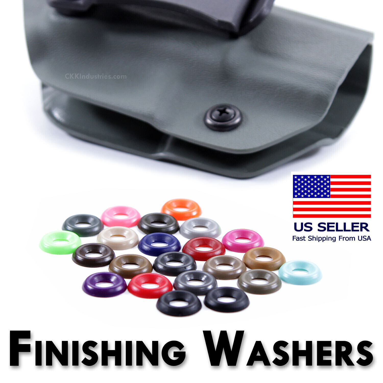 Finishing Washers – #8 – Round Top – Nylon – for Holster & Sheath Making