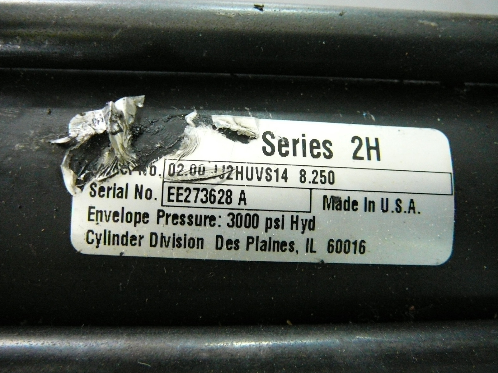 PARKER HYDRAULIC CYLINDER SERIES 2H 02.00 JJ2HUVS14 8.250 3000PSI