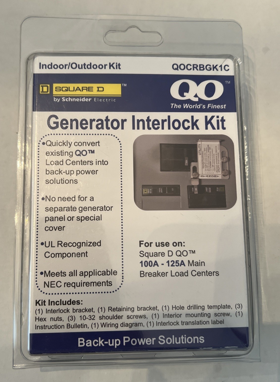QO 100 Amp Outdoor Load Center Generator Interlock Kit