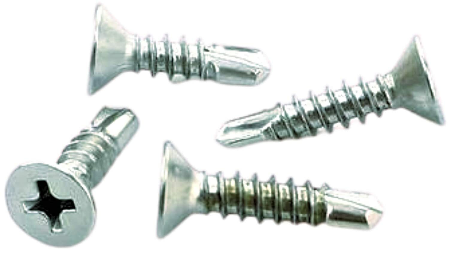 Phillips Flat Head #8x 5/8″ Self Drilling Sheet Metal Tek Screws Zinc, #2pt