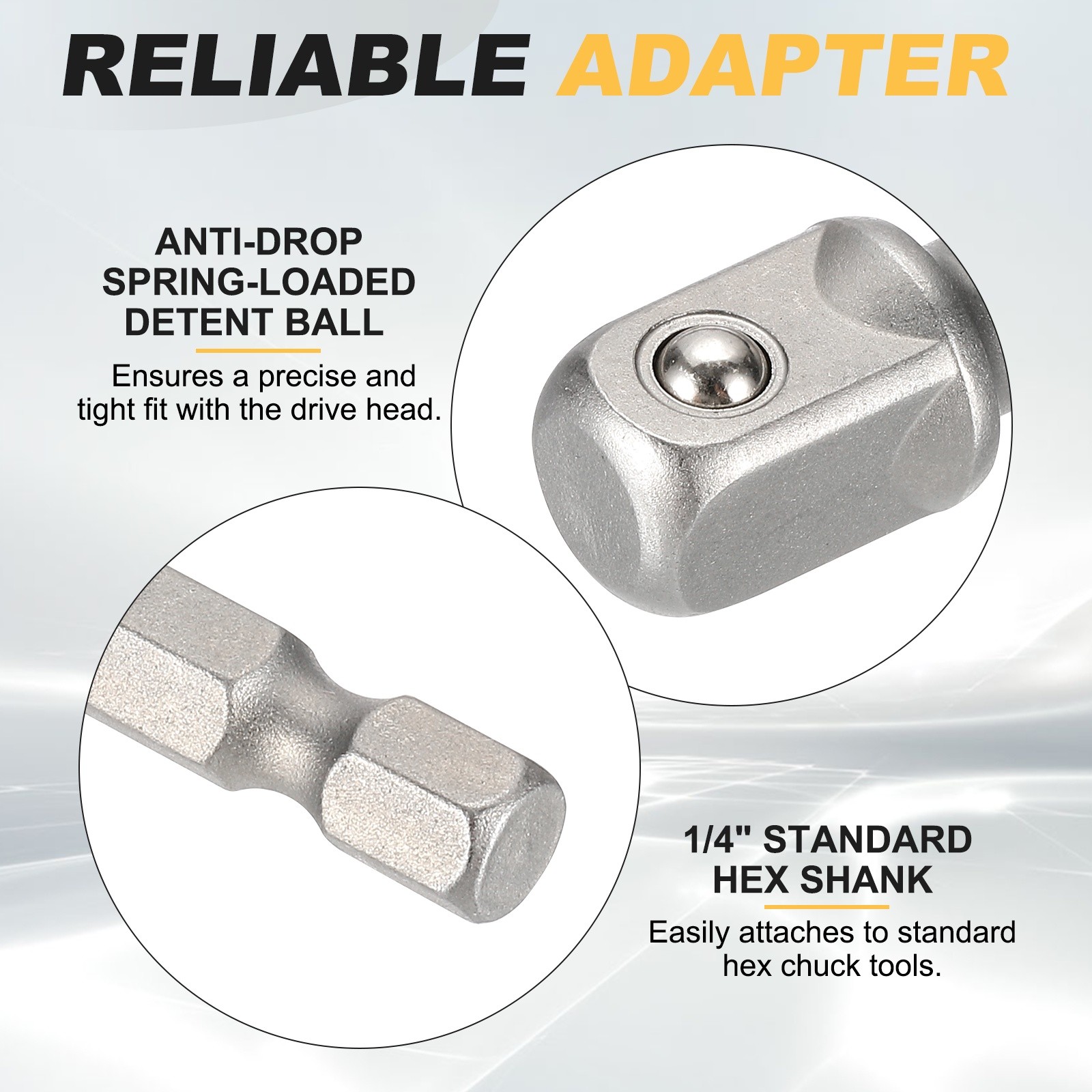 10pcs Impact Socket Adapter 1/4″ Square Drive 1/4″ Shank 2″ Long Extension Bit
