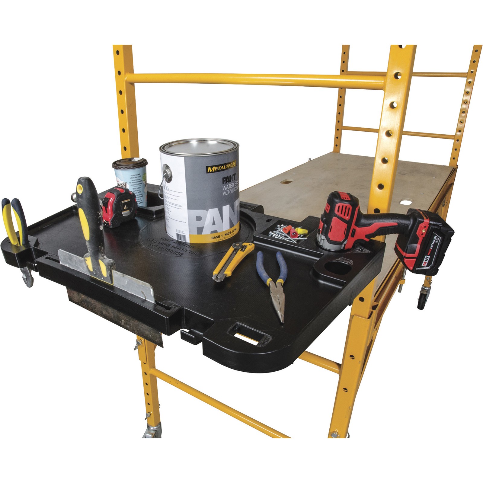 Metaltech Jobsite Series Tool Tray for Baker-Style Scaffolds, 30 1/4in.W x