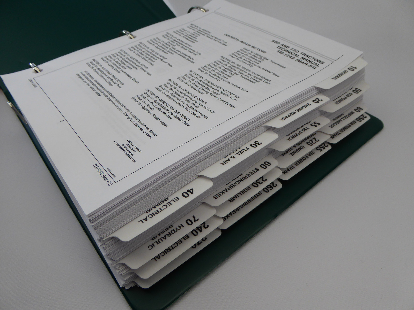 John Deere 650 & 750 Tractor Technical Service Repair Shop Manual Book TM-1242