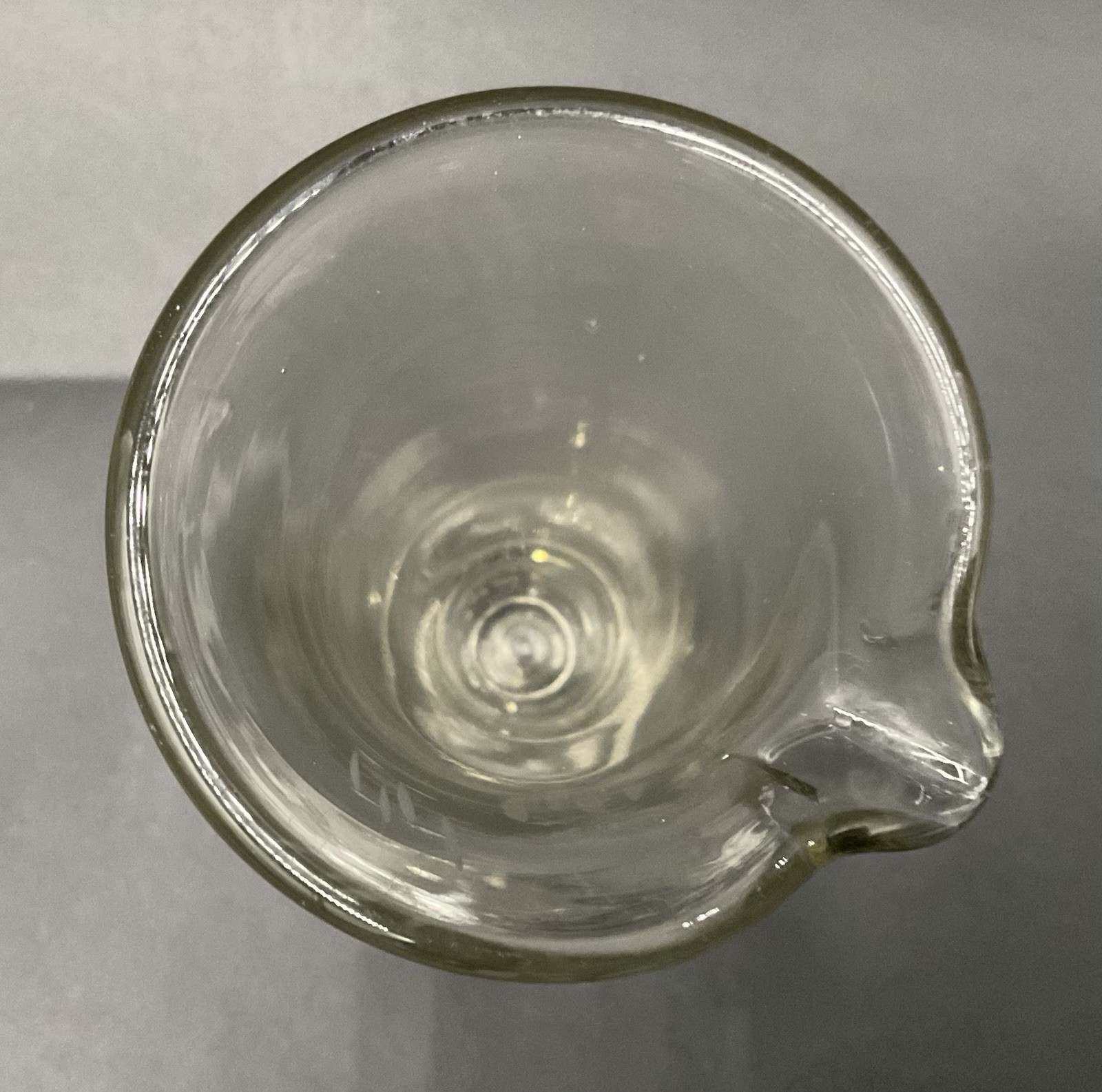 VTG Armstrong Cork Company Laboratory 60cc Etched Glass Beaker Footed 5.25”