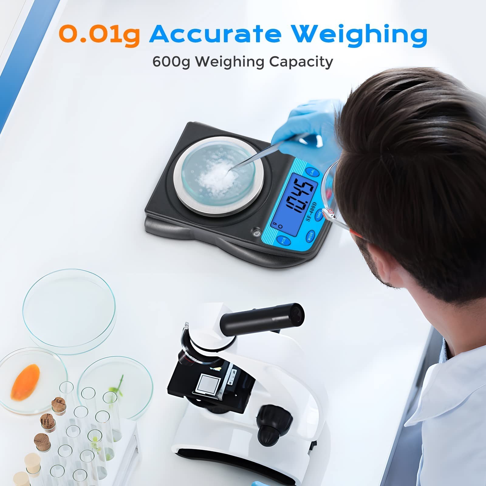 Bonvoisin Digital Lab Scale 600g x 0.01g Precision Electronic Balance