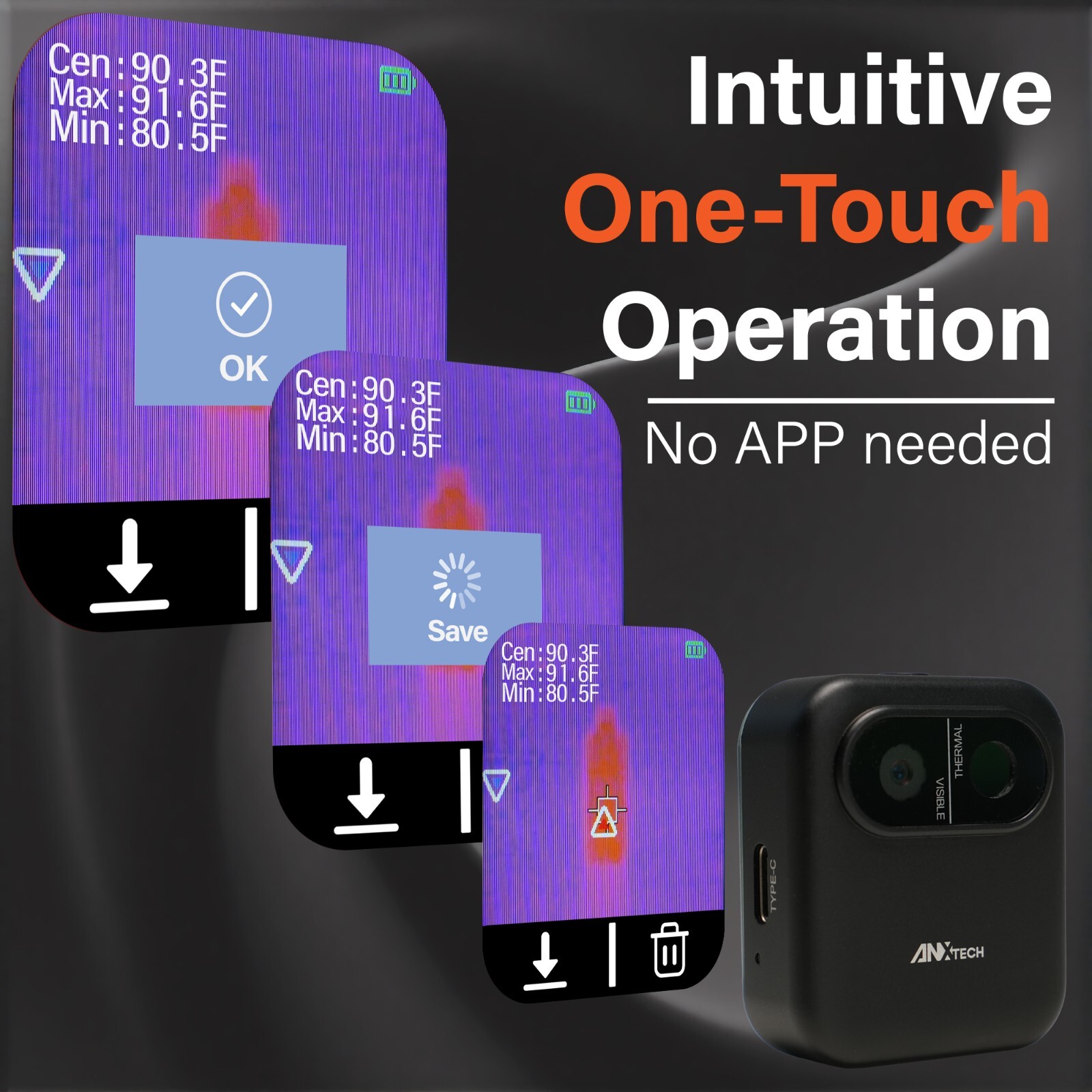 ANXTECH Mini Thermal Imaging Camera Temperature Thermal Imager for Beginner Gift