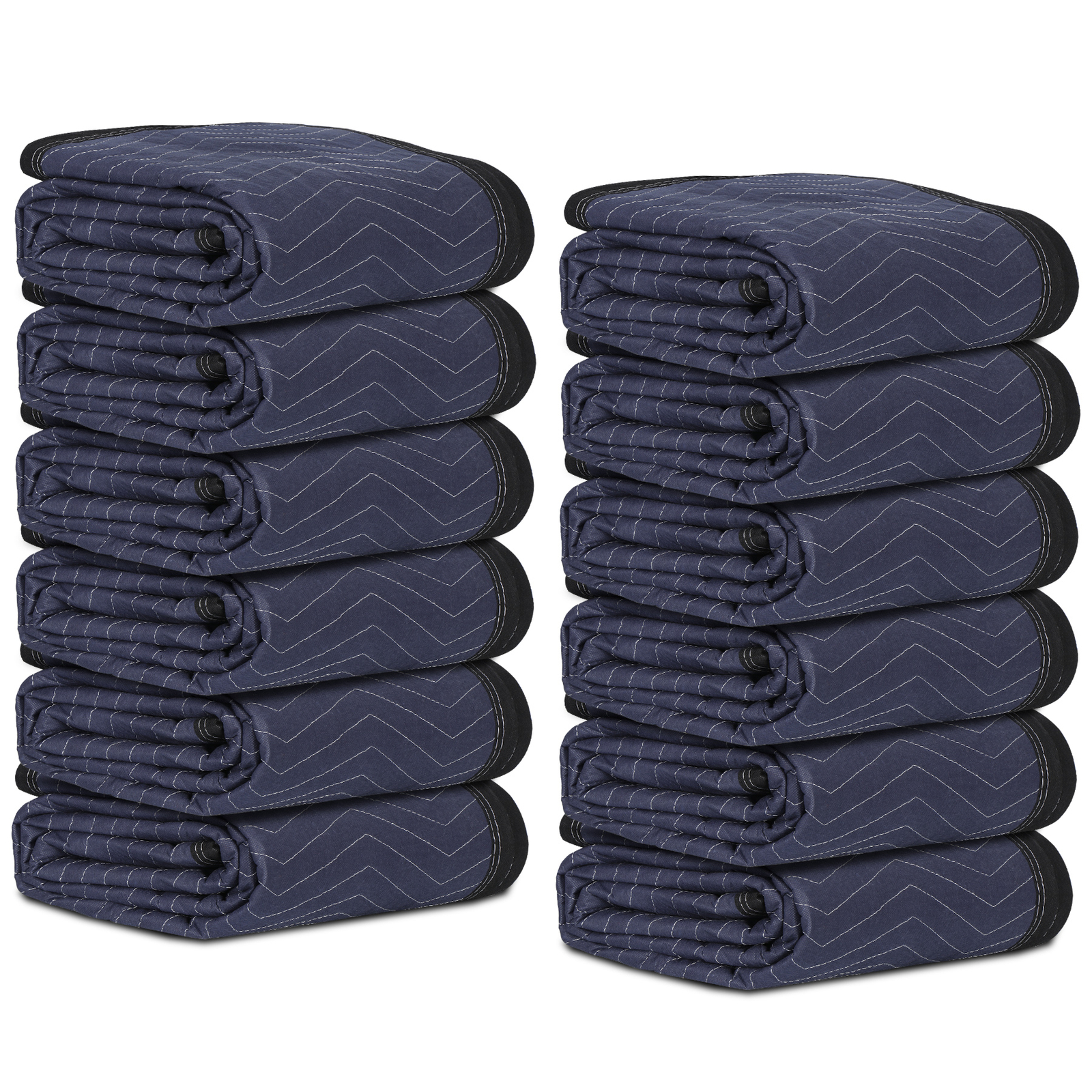 48 Moving Blankets 80″x72″ Protective Shipping Packing Pads Furniture Blue/Black