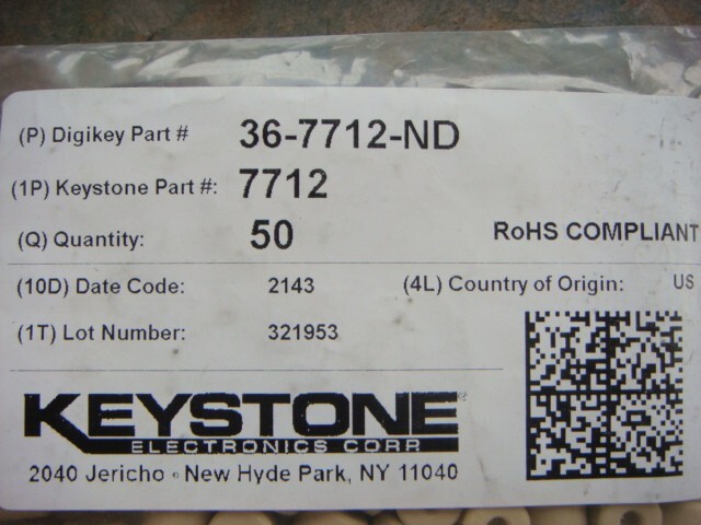ONE Lot 15 Threaded Ceramic Spacers/Standoffs KEYSTONE 7712 — New and Unused
