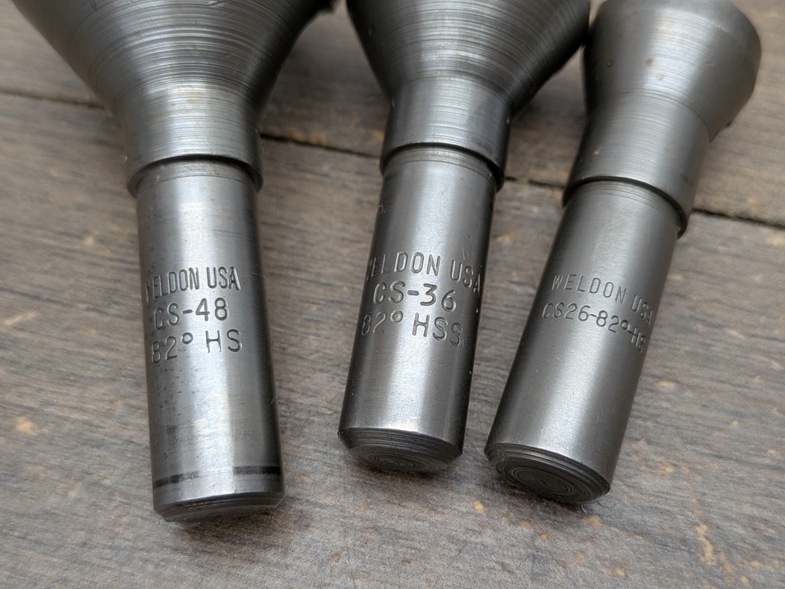 WELDON 82° HSS ZERO FLUTE PILOT COUNTERSINKS CS8-1 TO CS48, 11pc, USA MADE