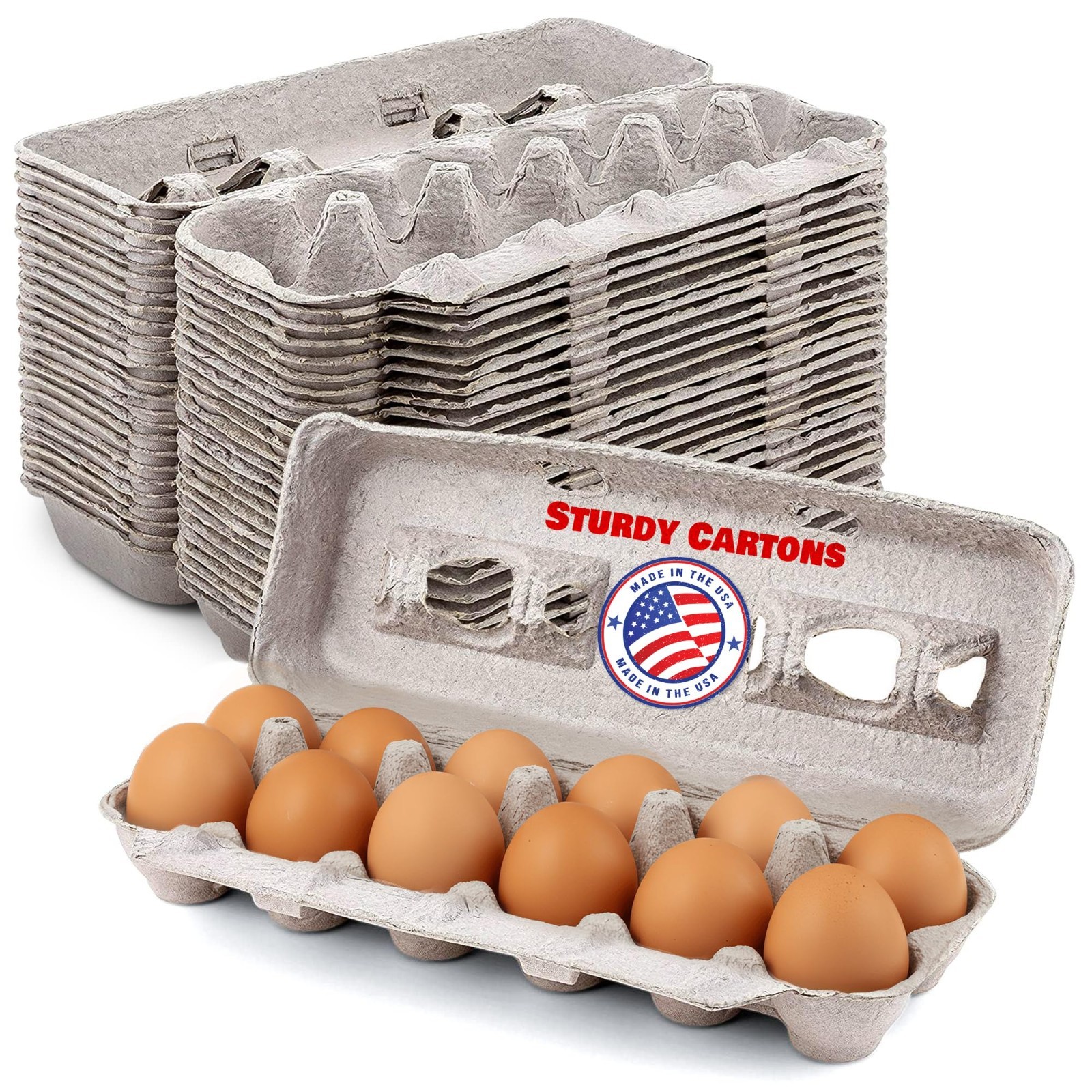 MT Products Blank Natural Pulp Egg Cartons | Holds 12 Eggs – Pack of 5