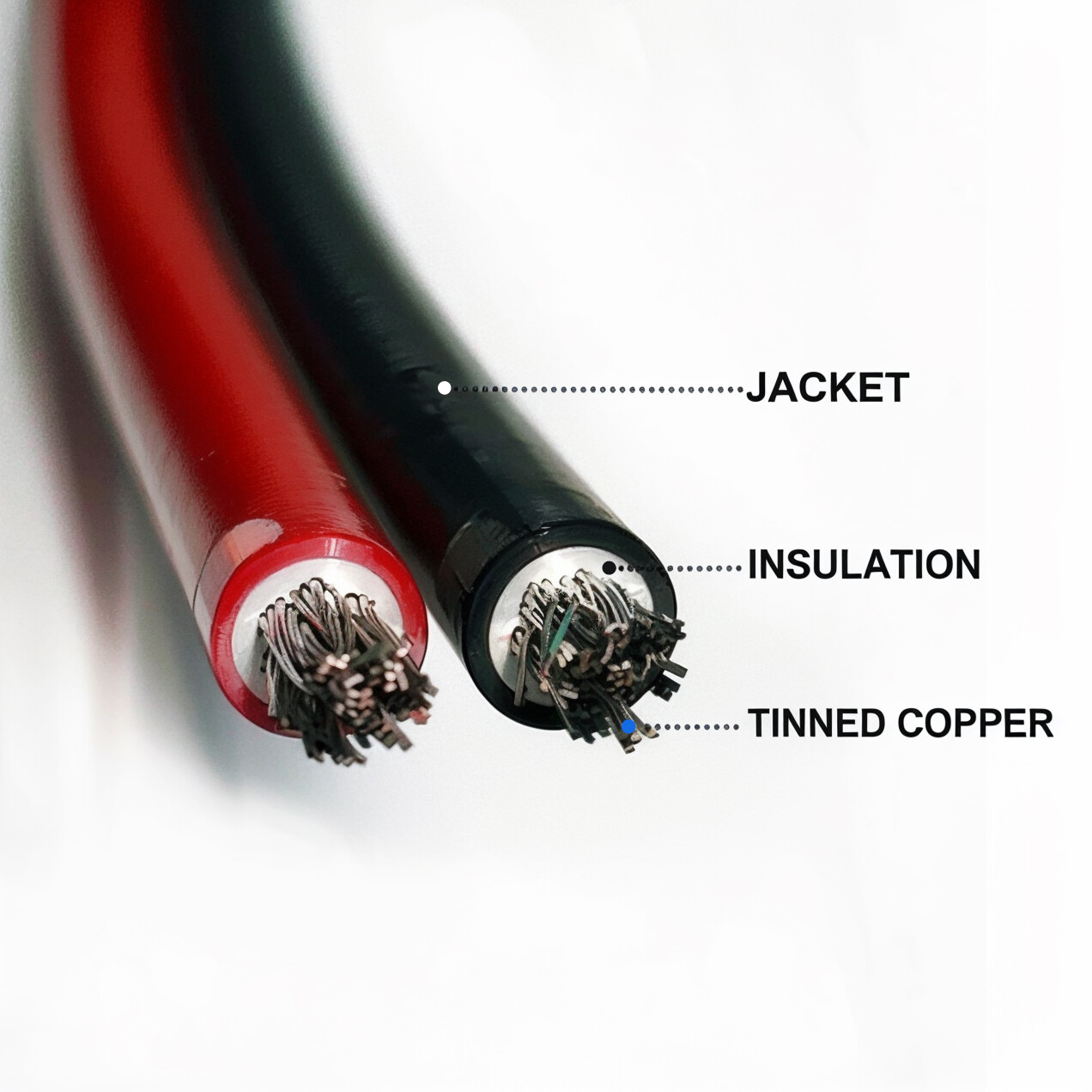 10 AWG Battery Cable O Ring Terminal PV Wire for Inverter Solar Car Marine RV
