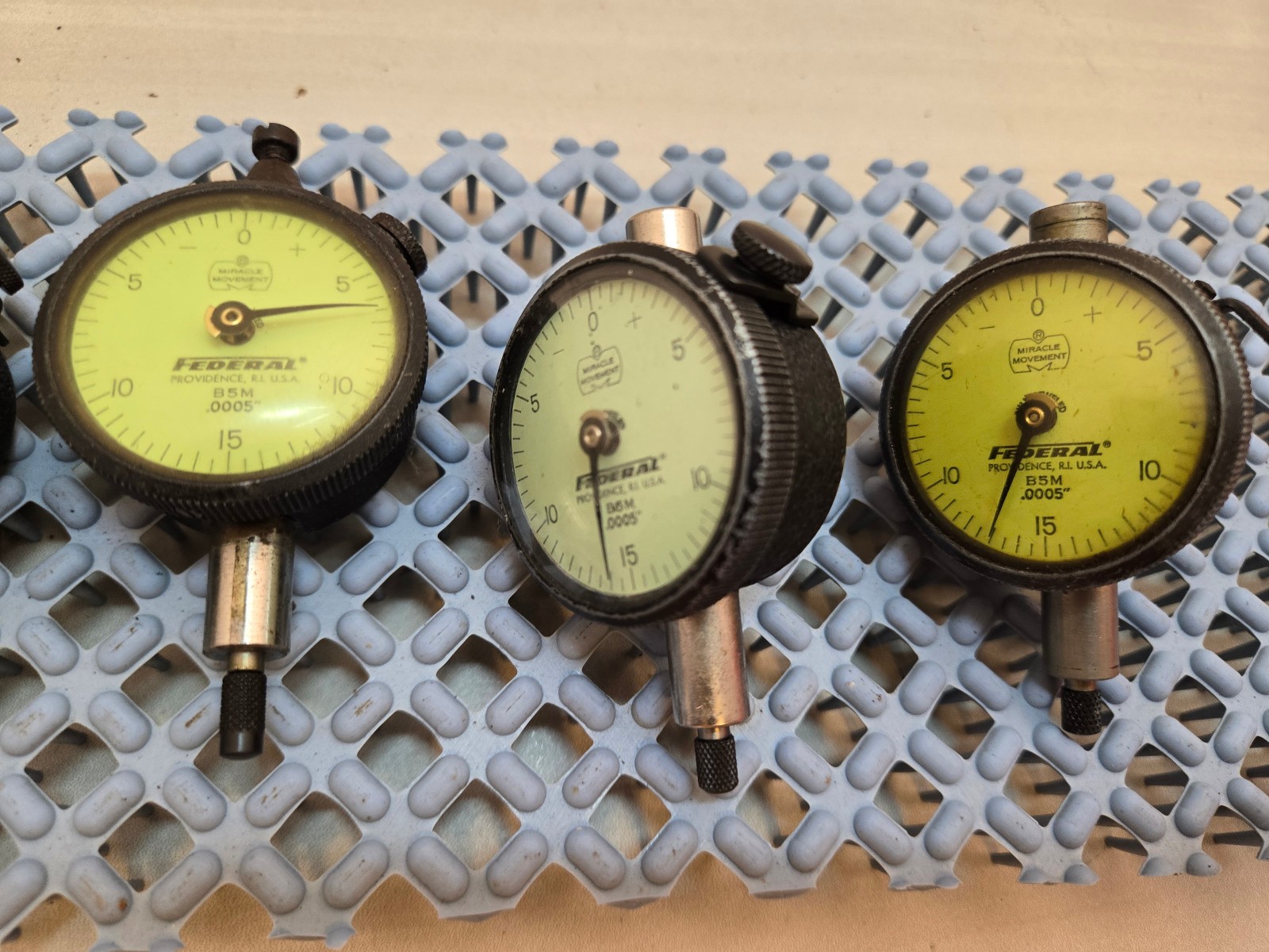 MAHR FEDERAL Dial Indicator Full Jeweled B5M .001 Lot of (5)