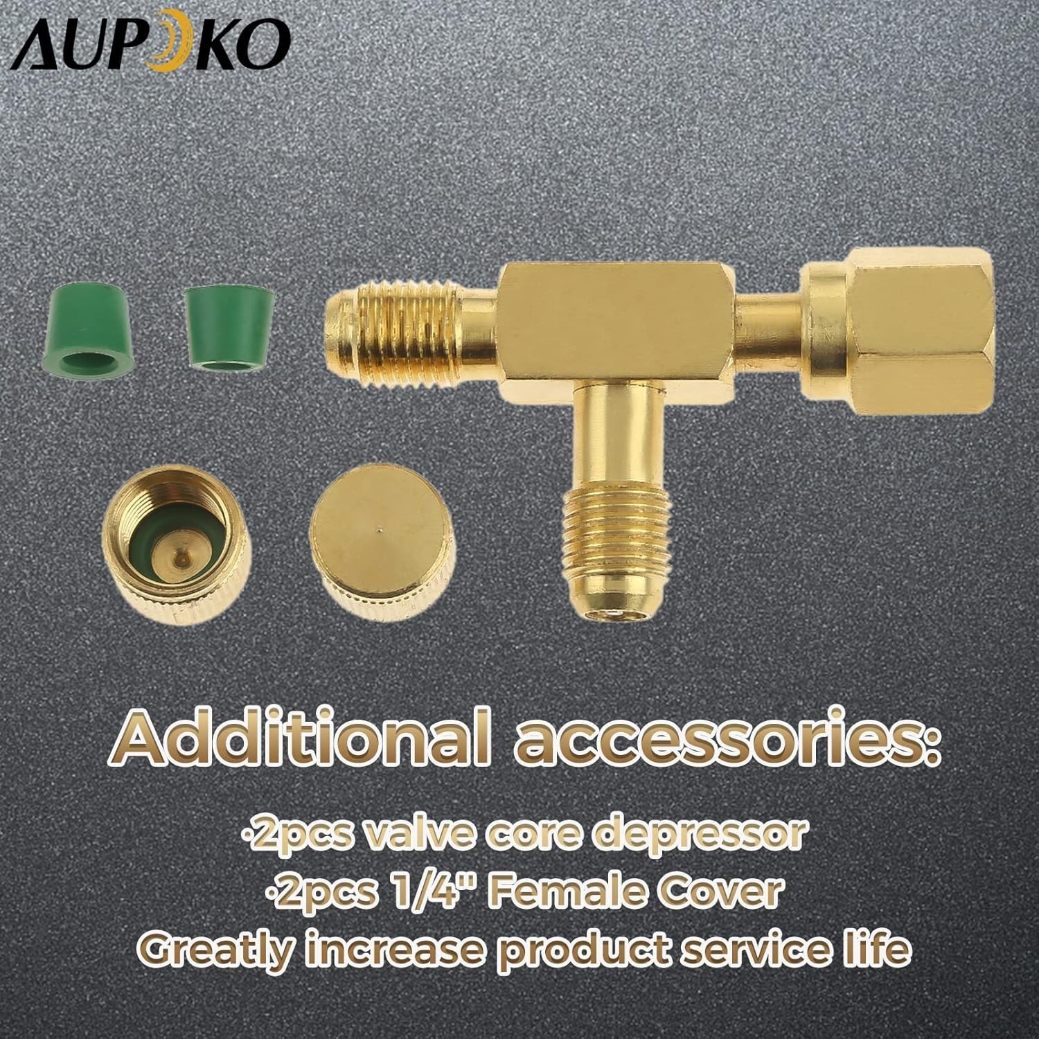 1/4″ Quick Coupler Access Tee Valve Core Adapter with Swivel Connector HVAC Tool