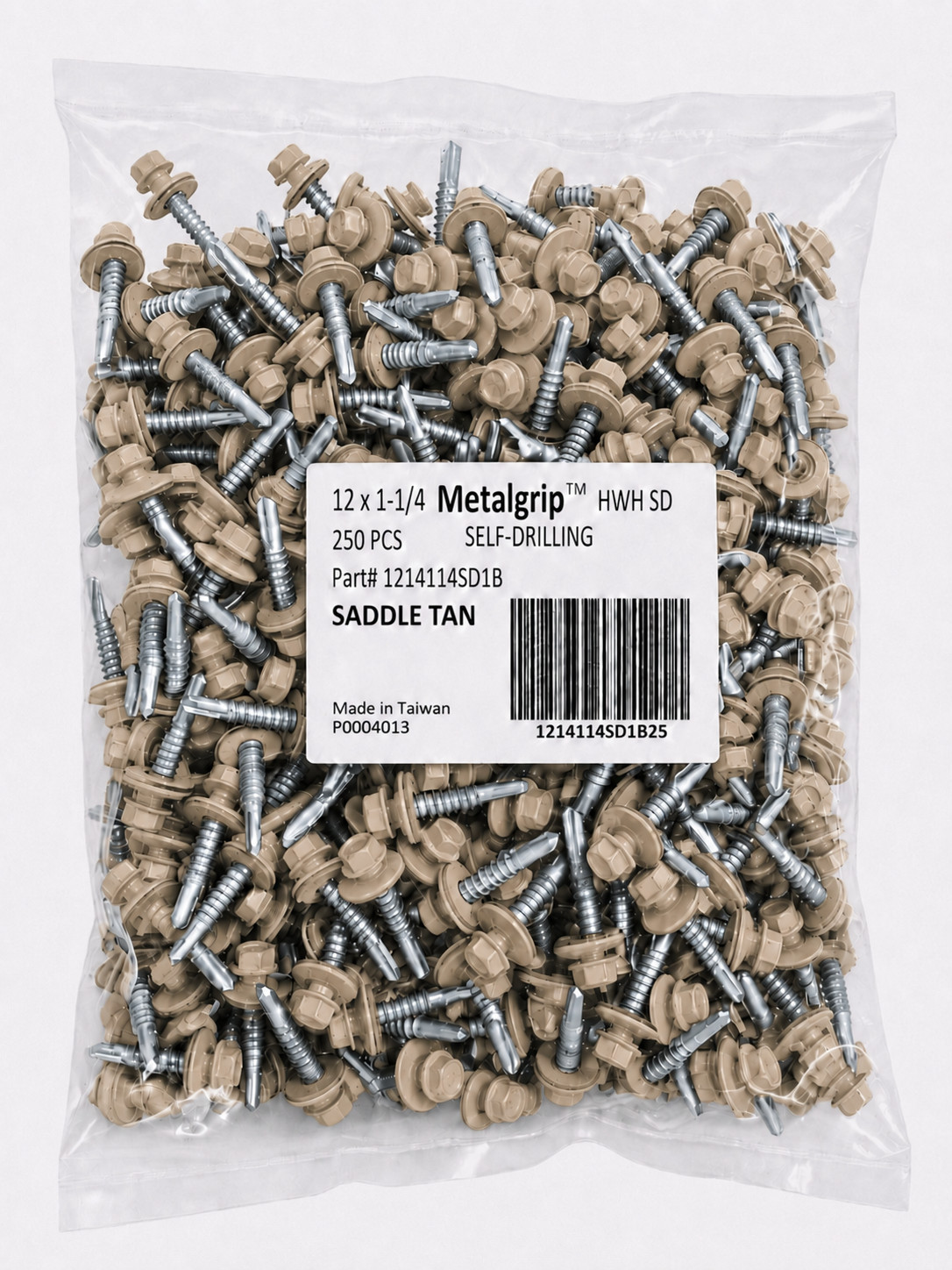 #12 x 1-1/4 Rustic Red Metal Roofing Screws Self Drilling HWH 250 PCS