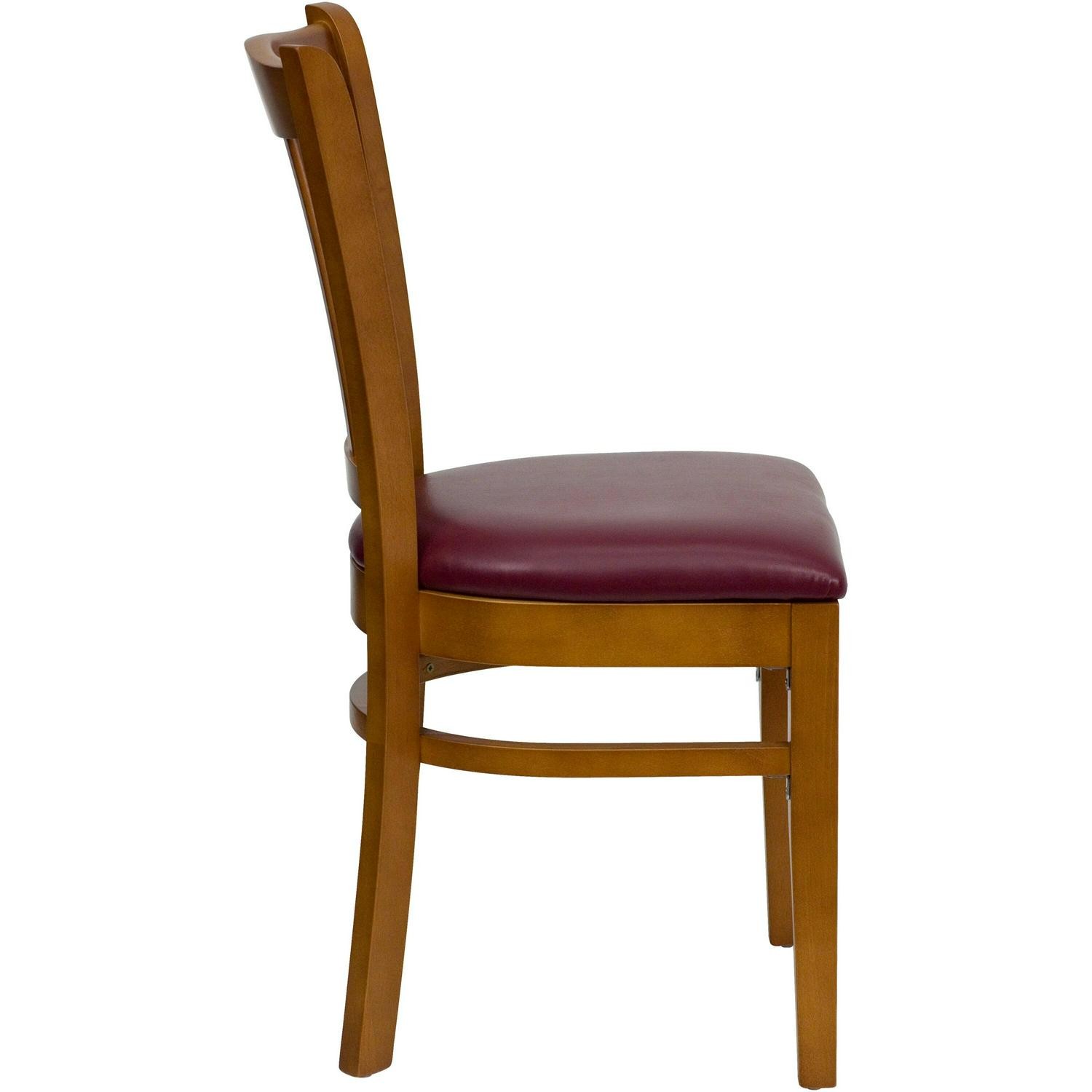 Cherry Hardwood Slat Back Restaurant Chair – 17.5 W X 20.75 D X 34.5 H