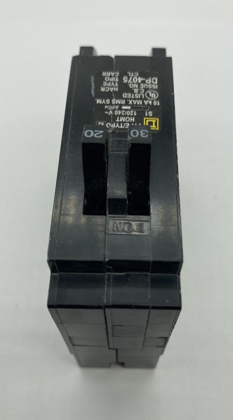 New Homeline HOMT3020 1 Pole 30/20 Amp 120V AC Type HOMT Plug In Tandem Breaker