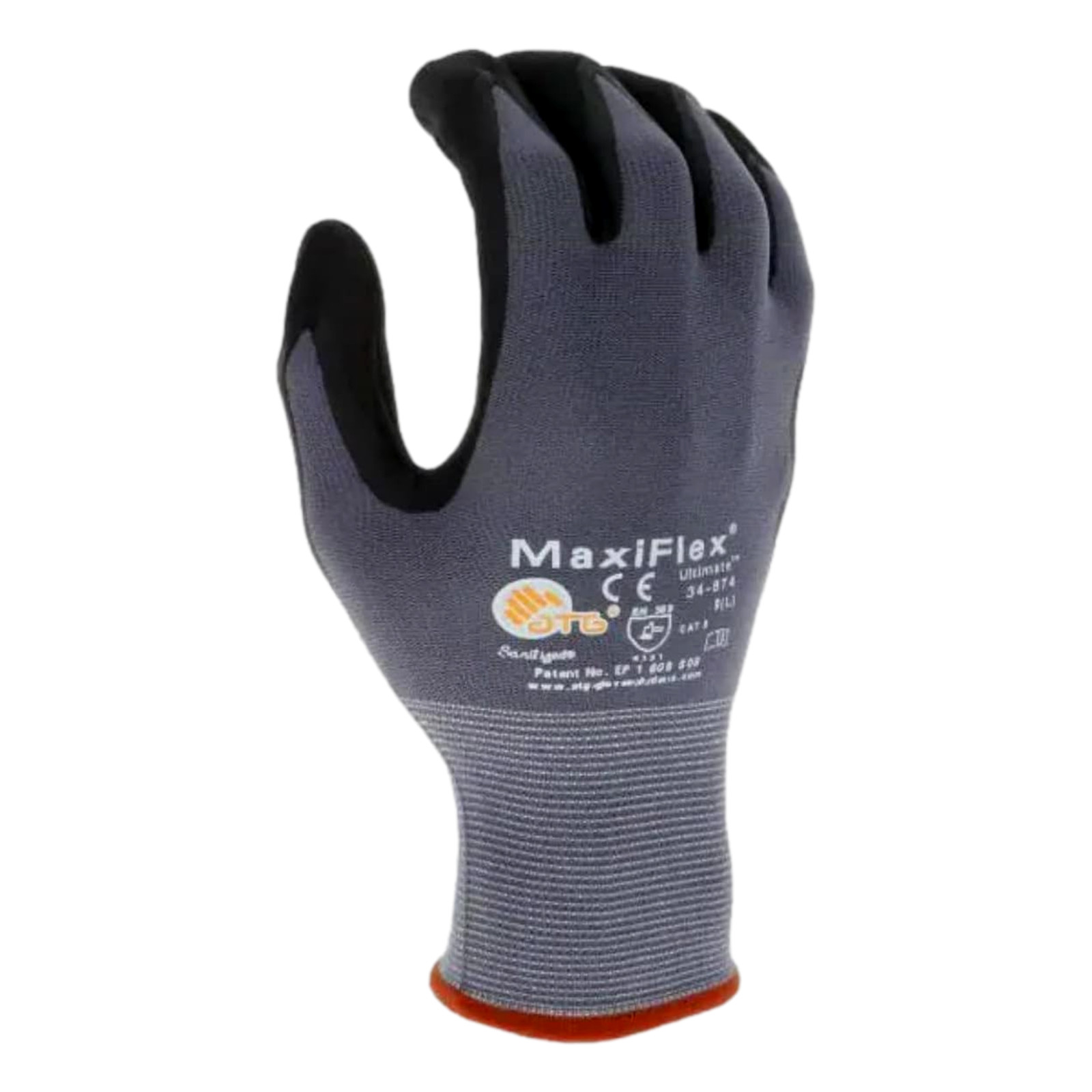 PIP 34-874 G-Tek Ultimate Nylon Micro-Foam Nitrile Grip Gloves Black Gray Sizes