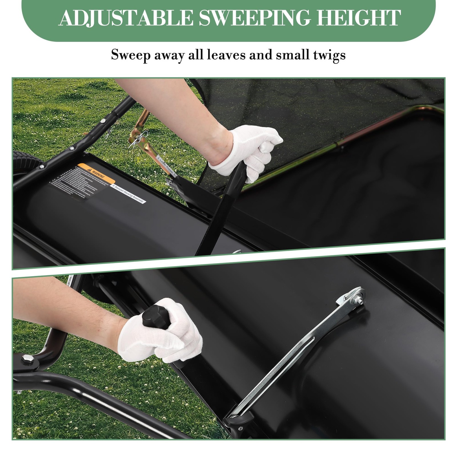 44″ Tow Behind Lawn Sweeper Leaf Collector Sweeper for Lawn Grass Sweeper Hopper