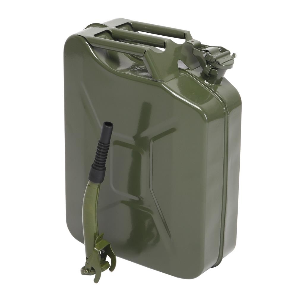 High Quality Fuel Can 5 Gal 20L Green Steel Gasoline Gas Fuel Tank Emergency