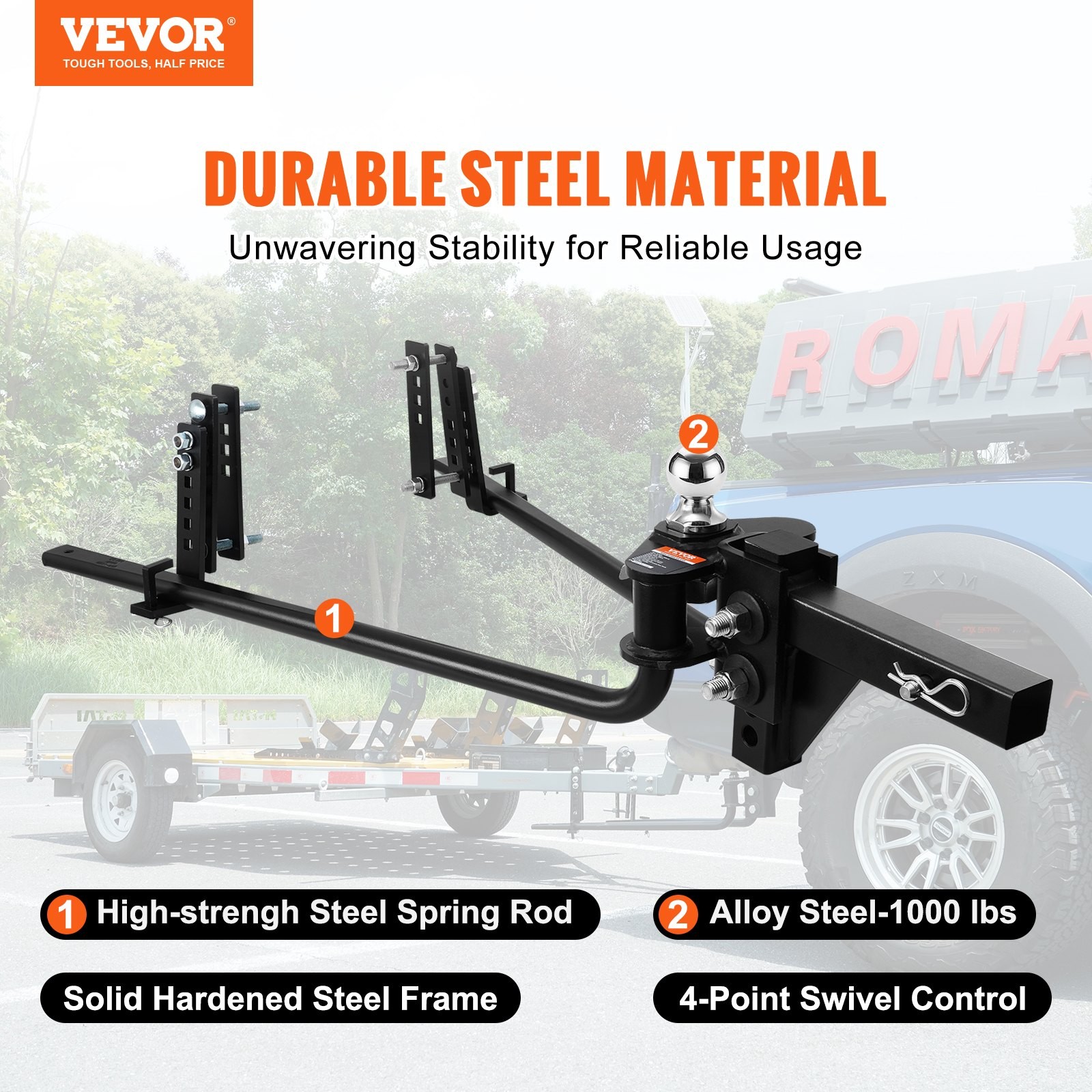 NEW VEVOR Weight Distribution Hitch,1,000 lbs Weight Distributing Hitches Kit wi