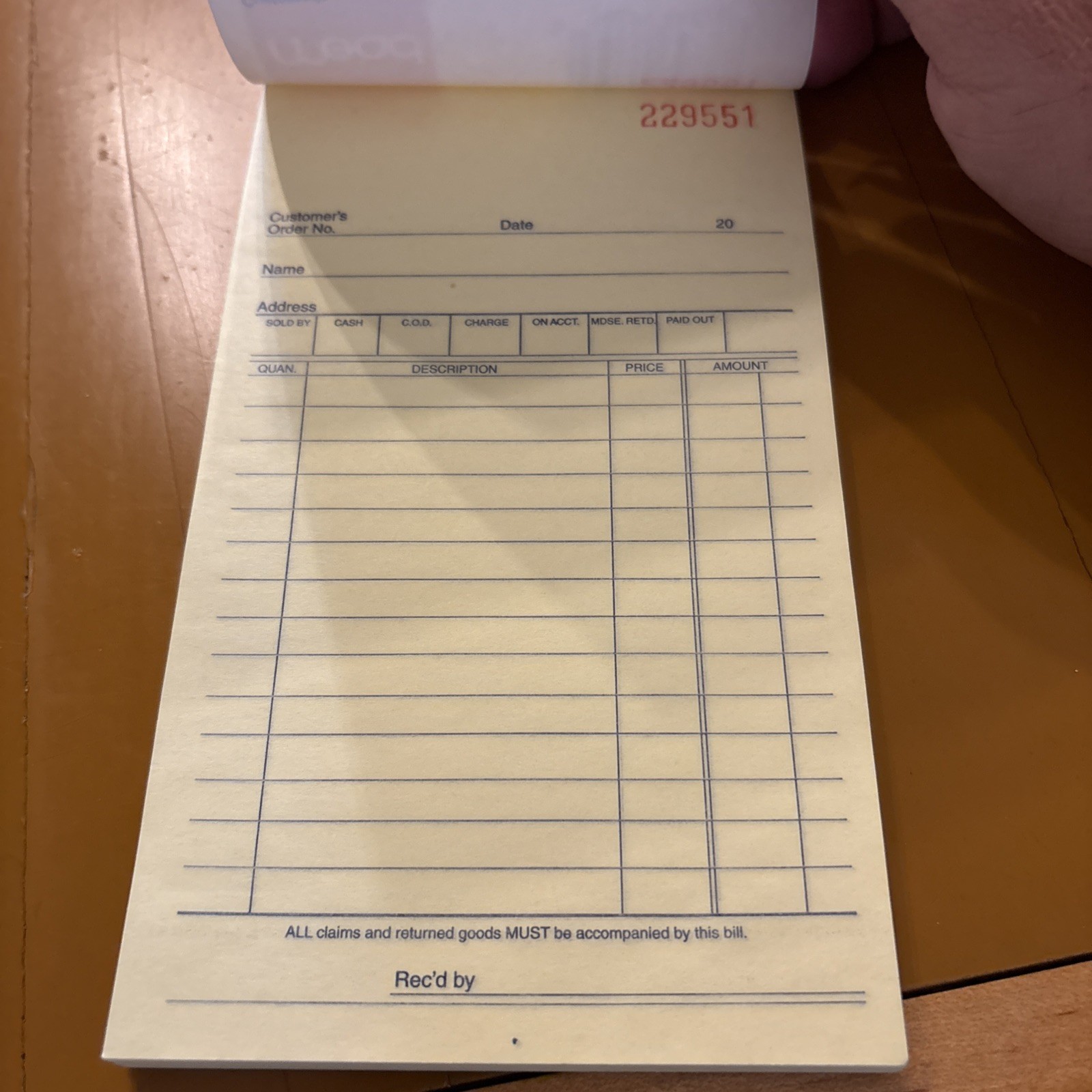 5 Pack 2-part Mead Receipt Sales Order Book Invoice 50 Sets 4 1/8” X 7”