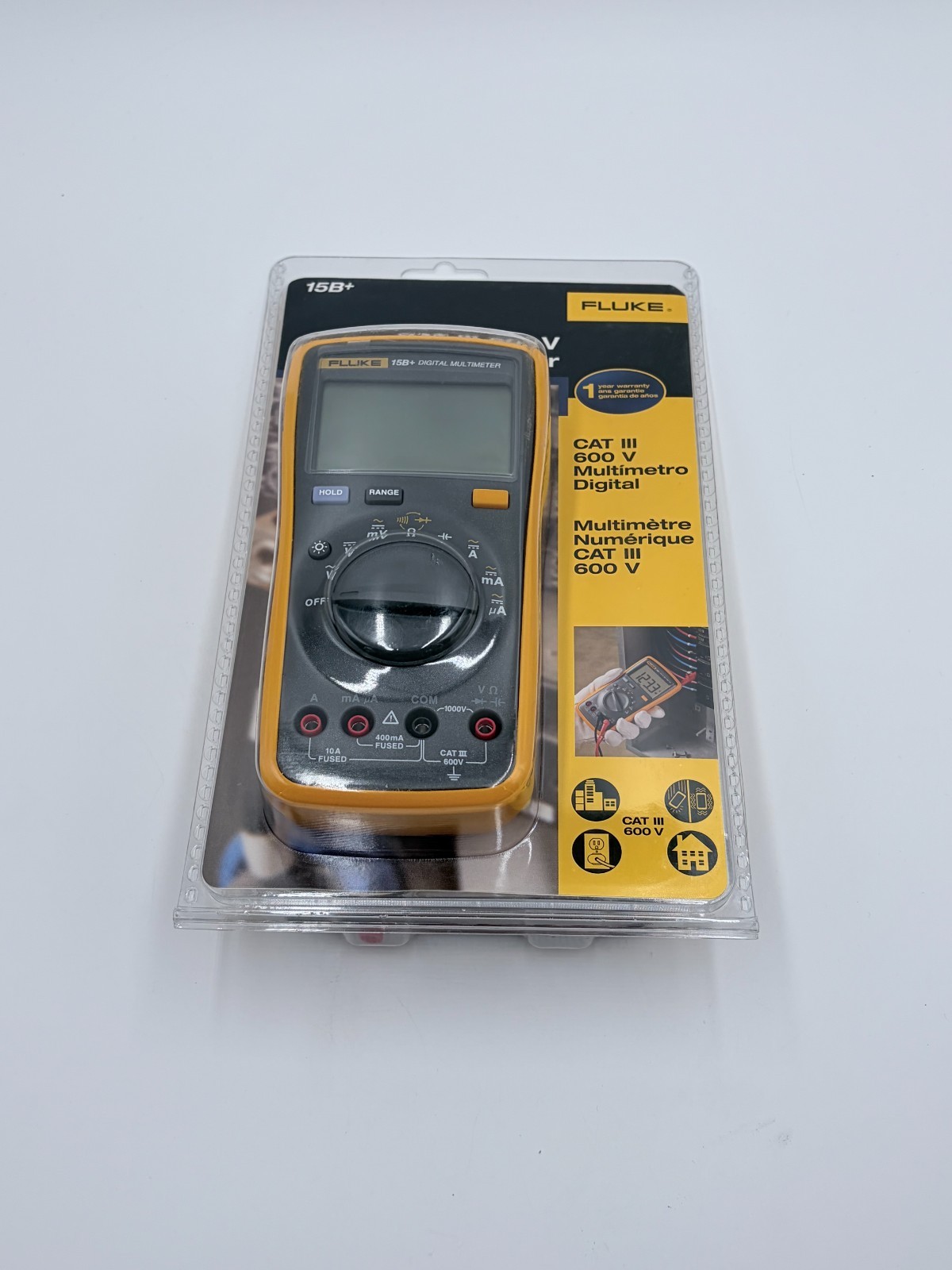 Fluke 15B+ CAT III 600V Digital Multimeter Brand New #8589
