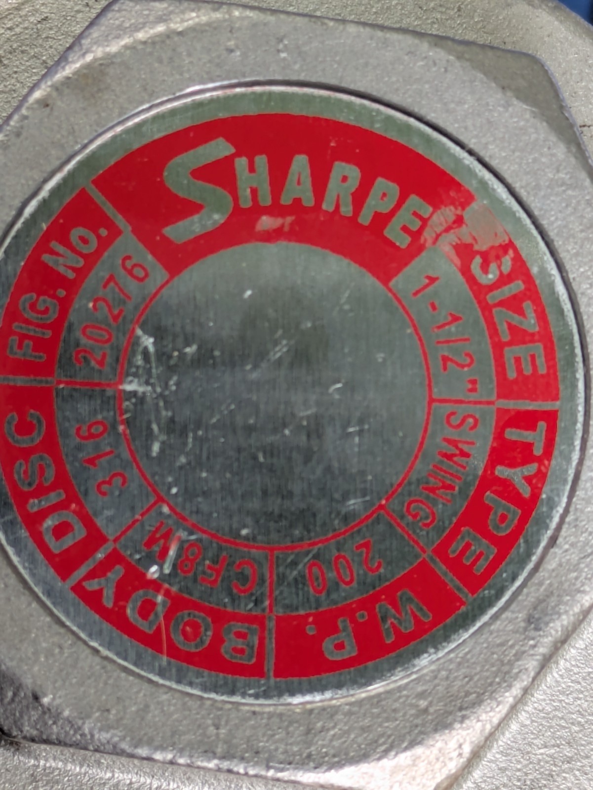 Sharpe 1-1/2″ Threaded 316 Stainless Steel 200 WOG Swing Check Valve New