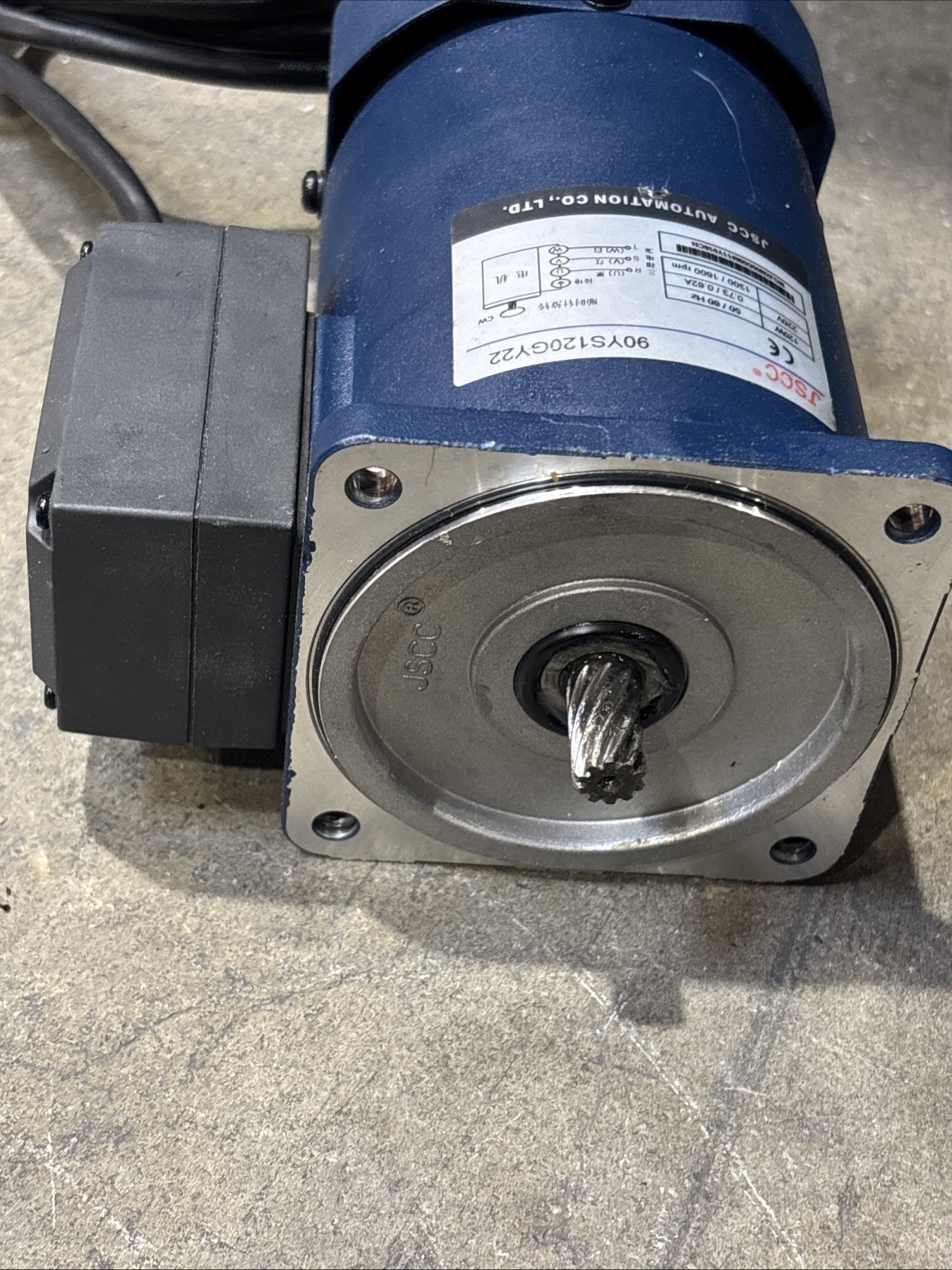 Used JSCC Automation 90YS120GY22 220V 0.73/0.62A 1300 / 1600 RPM 220v 120w Motor
