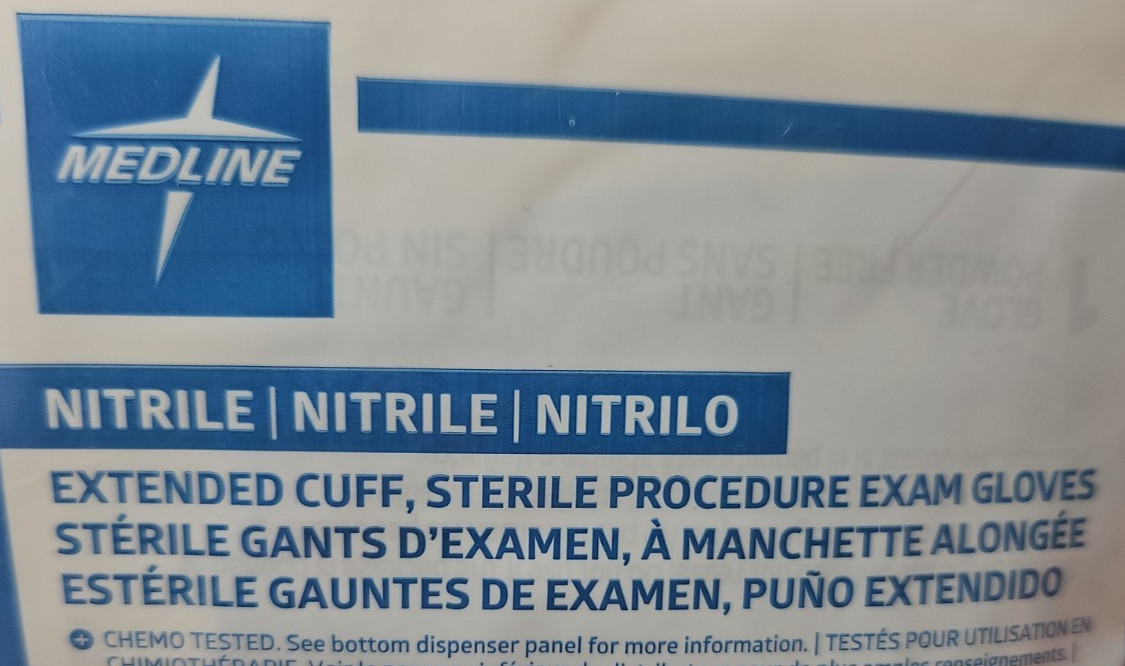 MEDLINE Nitrile Exam Gloves Extended Cuff *50 Single* Gloves Sterile Size: SMALL