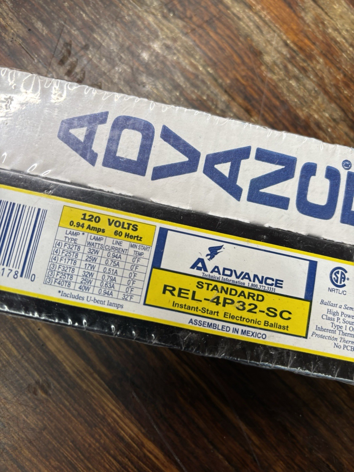 Advance Standard REL-4P32-SC 120V Instant-Start Ballast NEW