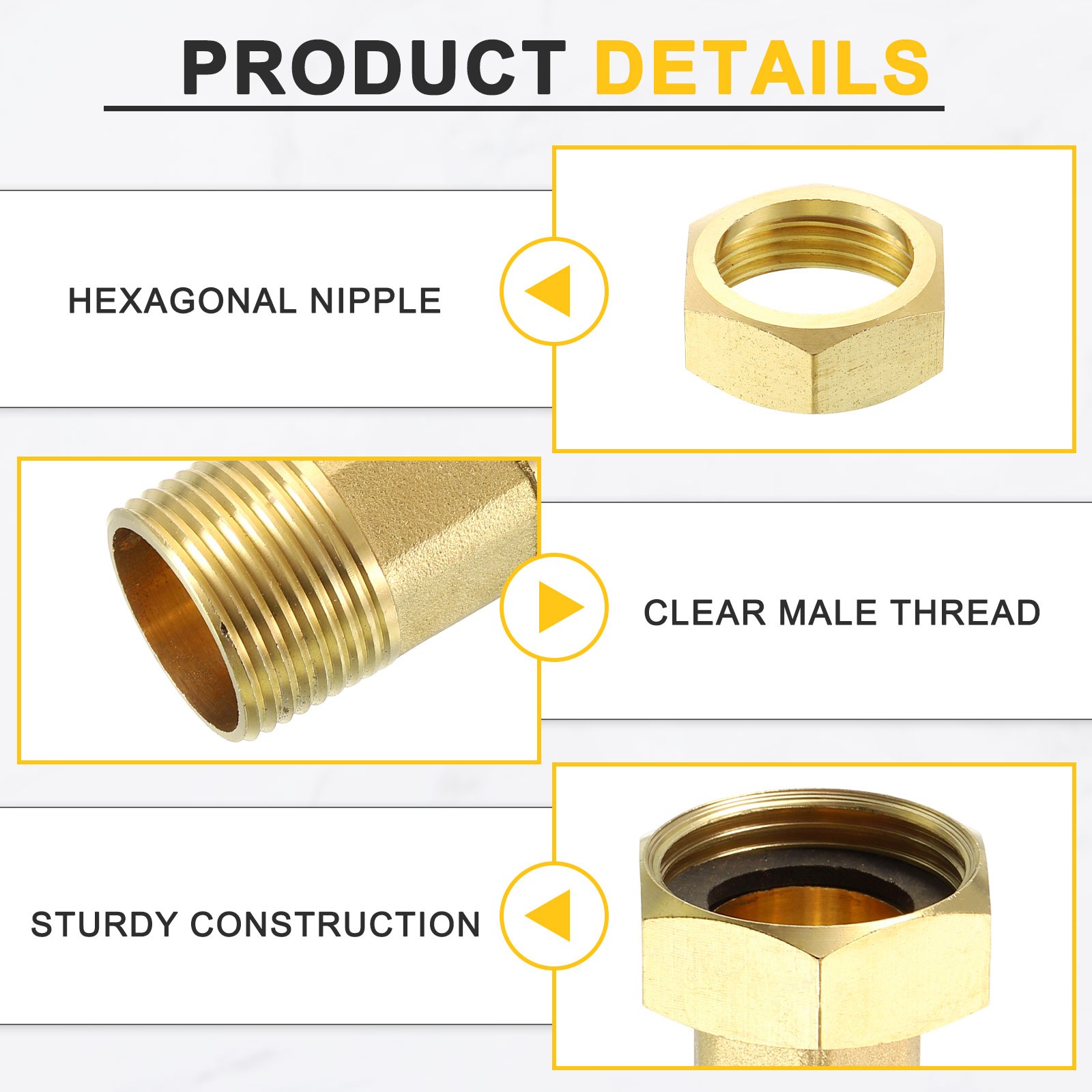 2Pcs Brass Water Meter Pipe Fittings G3/4″ Male x G1″ Female Thread