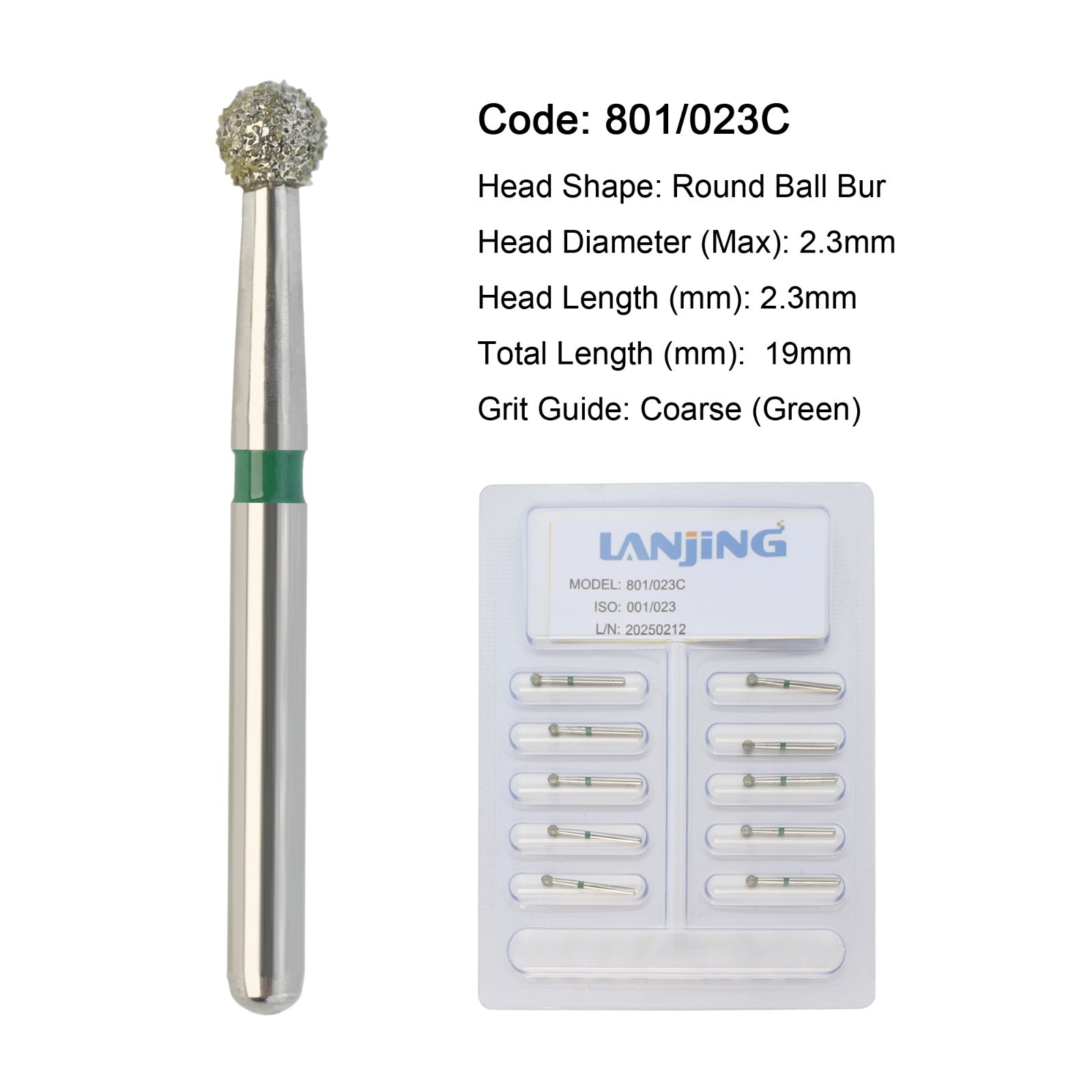 Dental Burs Diamond FG Round End Taper Football Surgical Long High Speed 856 850