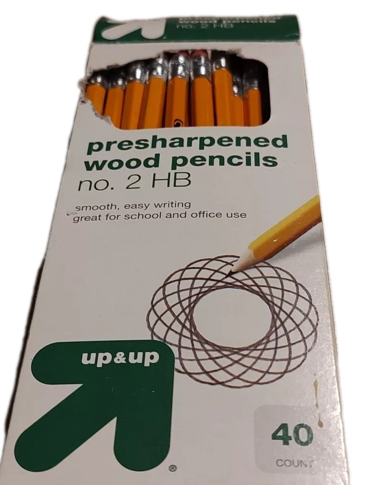 Up+Up Pre-sharpened Wood Pencils #2 HB Pack of 40 Target 2014 Indonesia Worn box