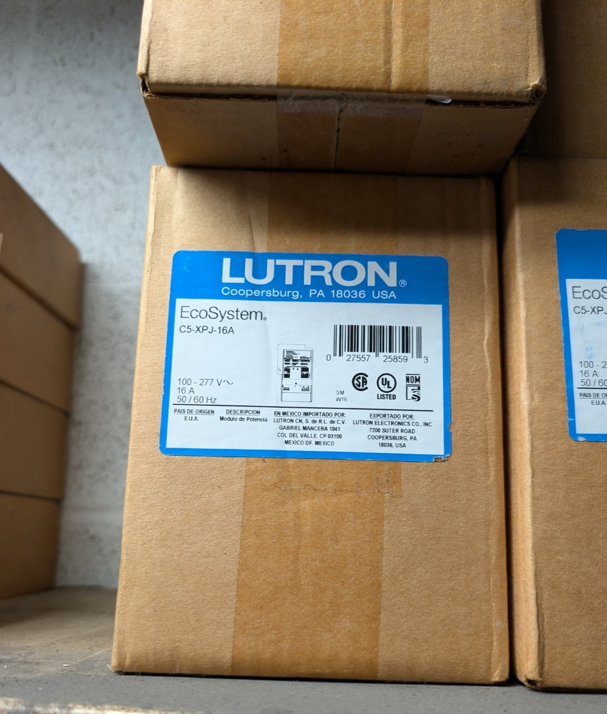 Lutron EcoSystem C5-XPJ-16A Switching Power Module 16A 100-277V Lighting Control