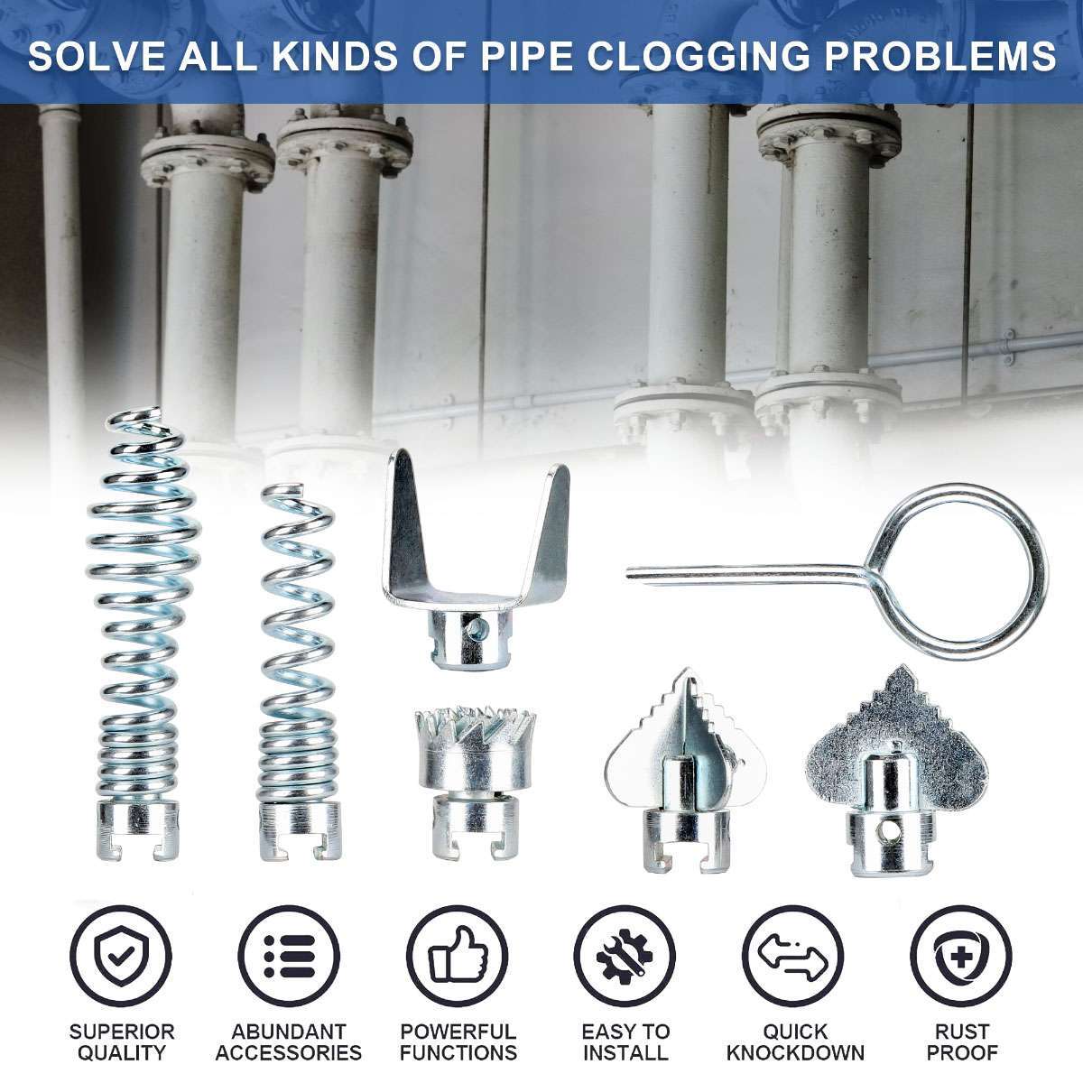 7x Manganese Steel Drain Cleaner Combination Cutter Head For Dredging Machine US