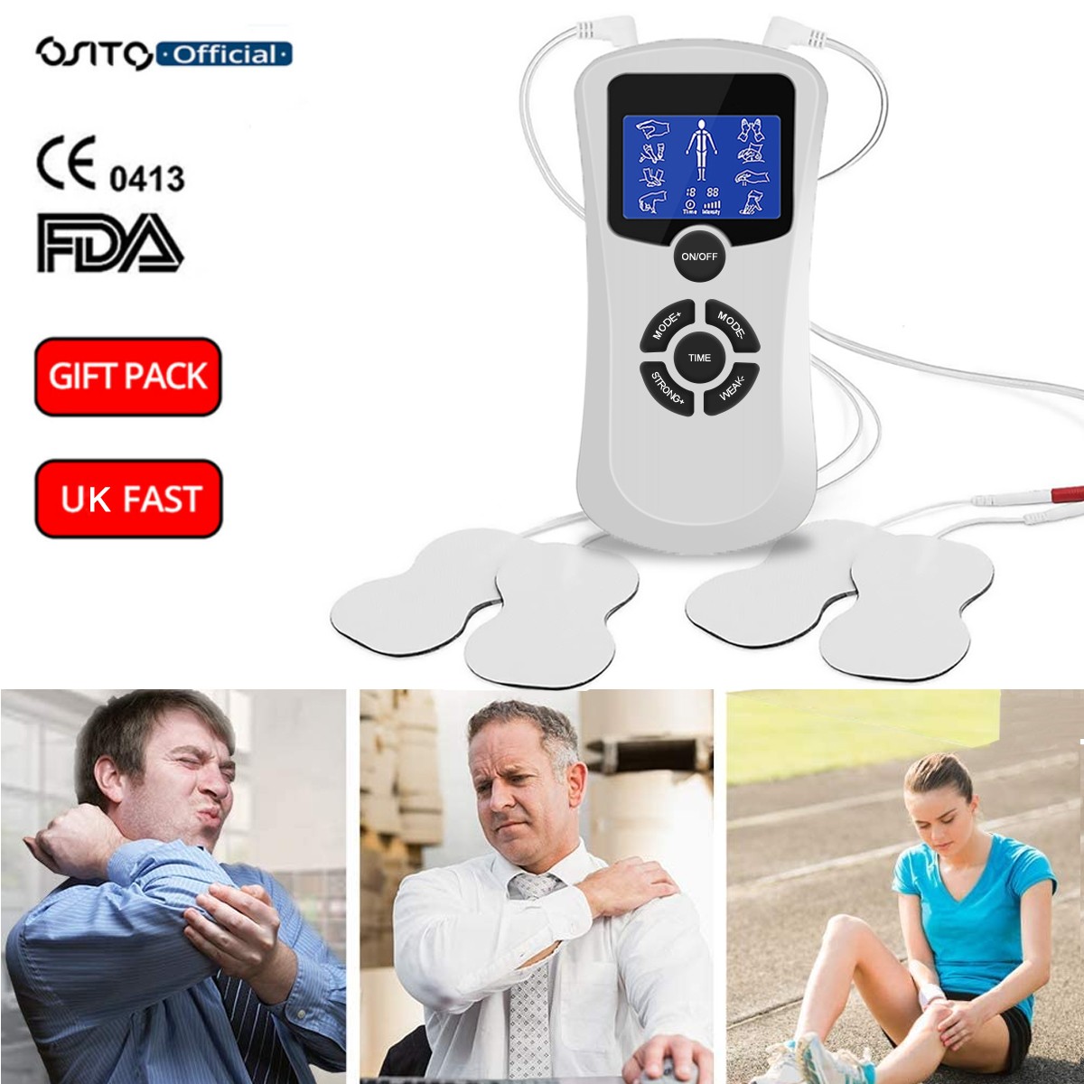 TENS Unit Muscle Stimulator Pulse Massager Pain Relief Massager Machine Device