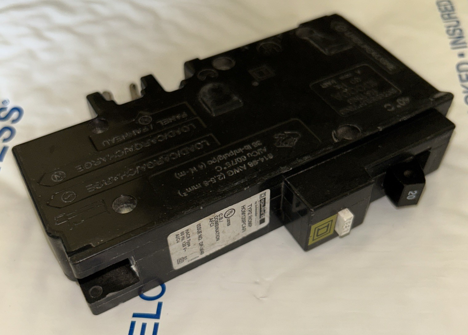 x1 – Square D HOM120PCAFI 20A 120V 1 Pole AFCI Combo Arc Fault Breaker NICE!