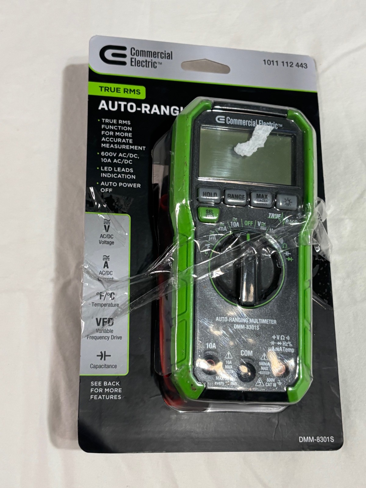 Commercial Electric 600V True RMS Auto Ranging Digital Multimeter Missing Probes